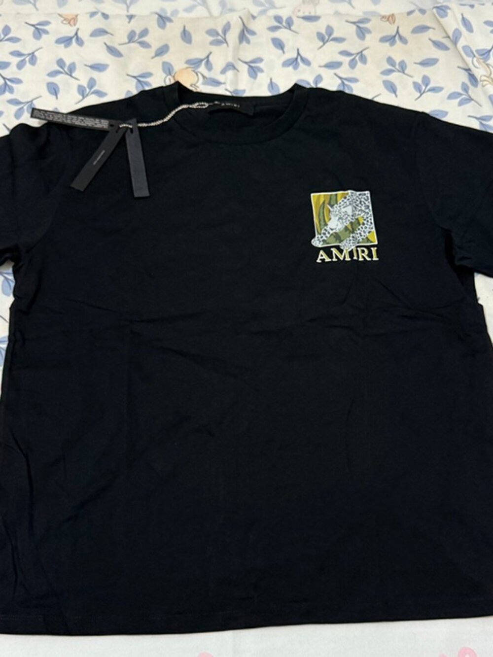 Amiri Leopard Tee Black